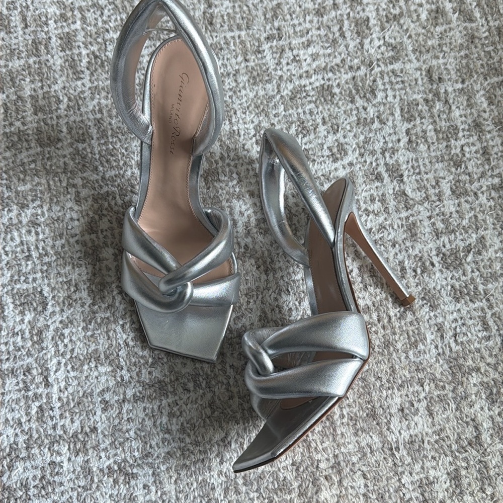 Gianvito Rossi Metallic Silver Heels